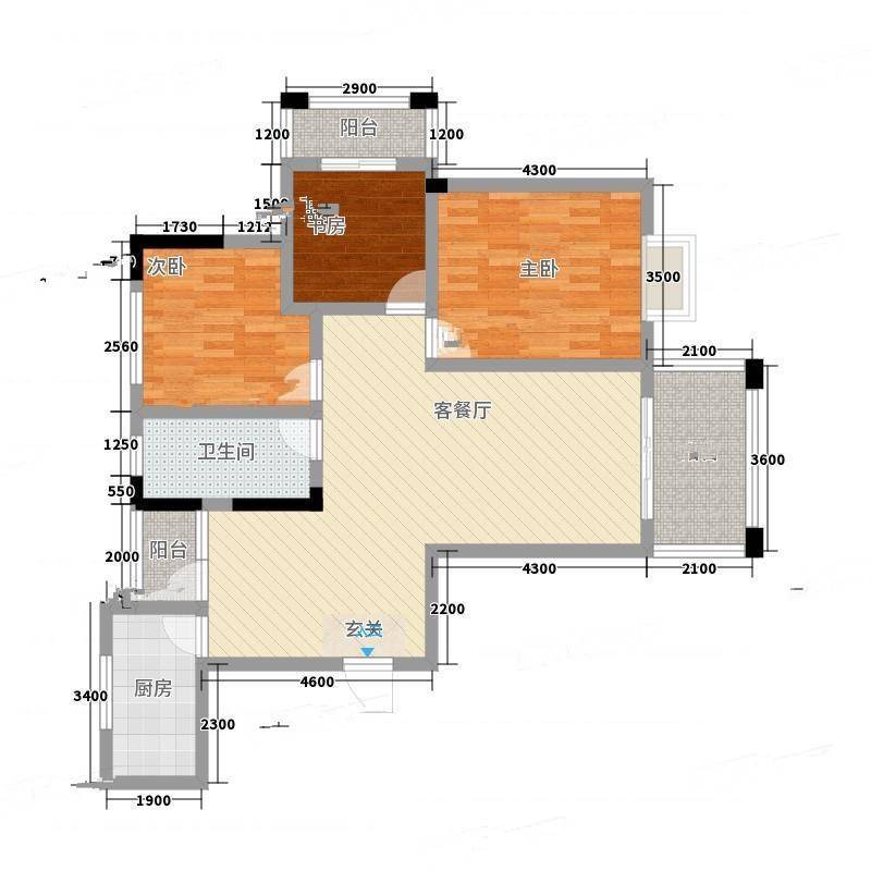 龙湖山庄3室0厅0卫93㎡户型图