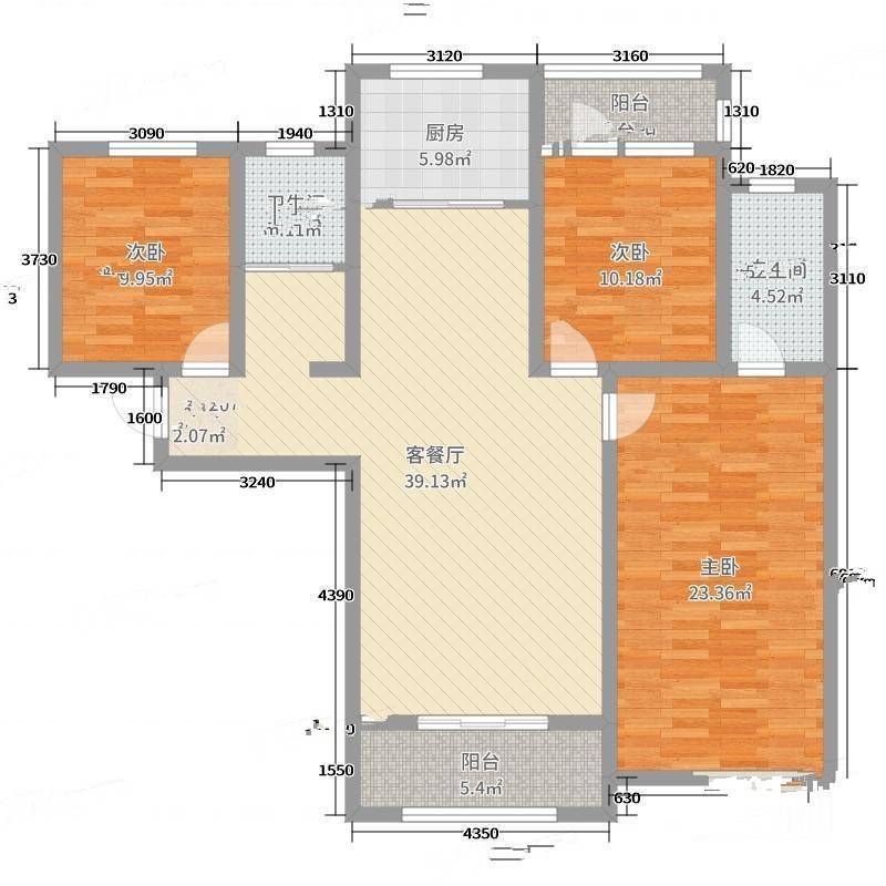 宇丰公馆3室0厅0卫131㎡户型图