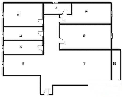 银桂苑3室2厅2卫123㎡户型图