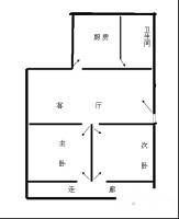 南湖路向东南社区2室2厅1卫75㎡户型图