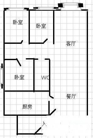 湘江世纪城星江苑3室2厅2卫100㎡户型图