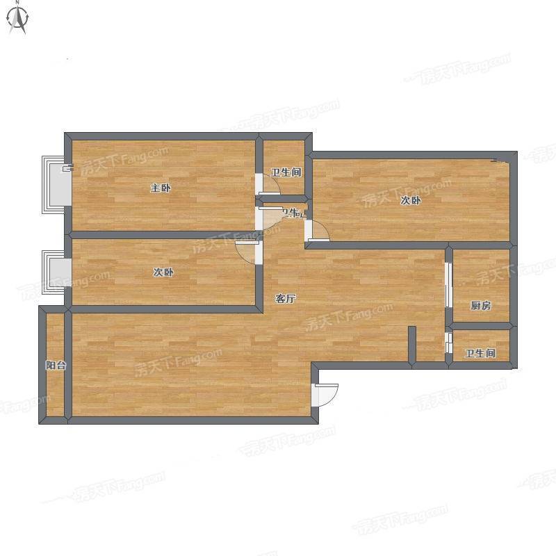 东方名都百草园3室1厅0卫162㎡户型图