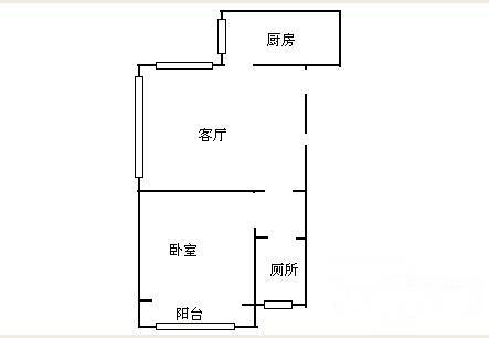 中江锦城1室1厅1卫45㎡户型图