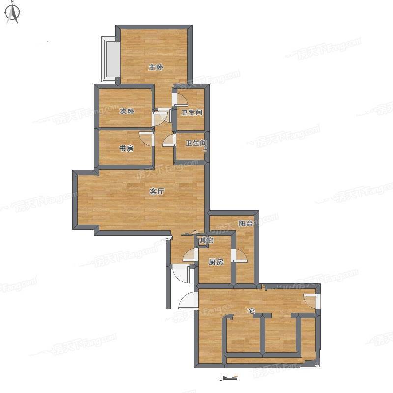 美居荷园3室1厅0卫89㎡户型图