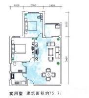 建鸿达现代公寓2室2厅1卫76㎡户型图