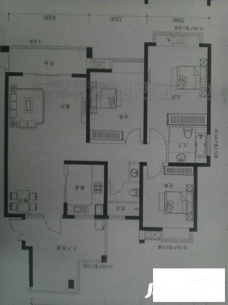 湘江世纪城聚江苑3室2厅2卫132㎡户型图