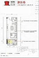 恩宇·红公馆1室1厅1卫32.8㎡户型图