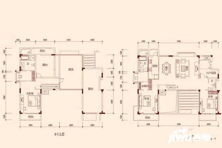 动力南苑3室2厅2卫167㎡户型图