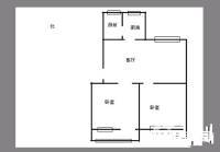 狮子山二片2室1厅1卫56㎡户型图