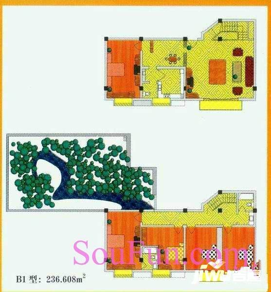 长沙新大新大厦5室2厅3卫236.6㎡户型图