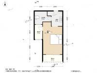 珠江花城四期1室1厅1卫43.2㎡户型图