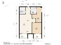东一时区2室1厅1卫45.3㎡户型图