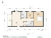 东一时区2室1厅1卫34.4㎡户型图