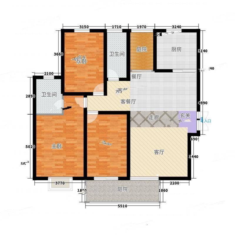 华强城3室0厅0卫141㎡户型图