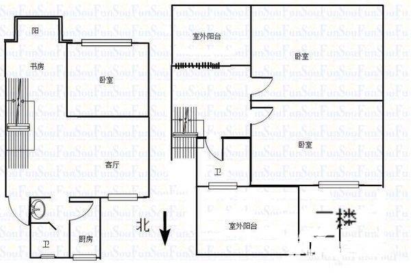 三塘竹苑3室2厅2卫108㎡户型图