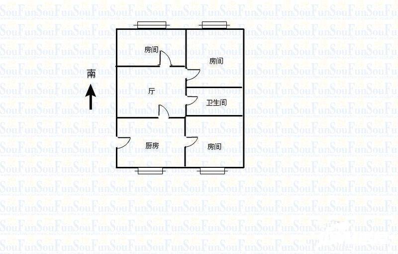 水陆寺巷3室1厅1卫97㎡户型图