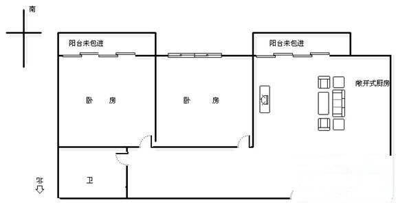 钱江时代2室2厅2卫143㎡户型图