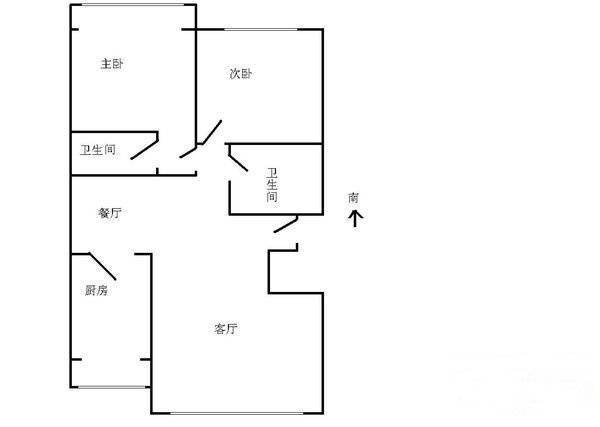 钱江时代2室2厅2卫143㎡户型图