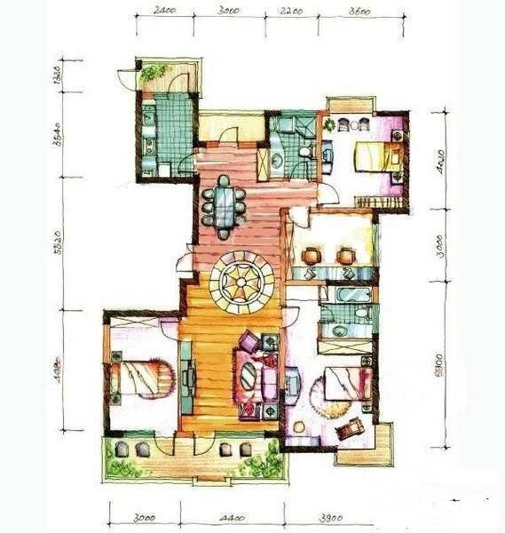 赞成林风沁林苑3室2厅2卫154㎡户型图