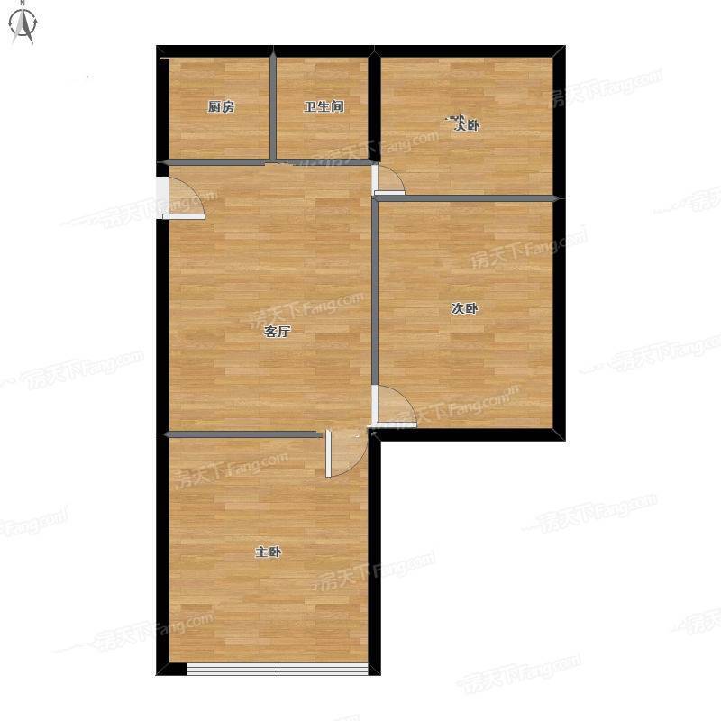 长生路社区3室1厅0卫74㎡户型图