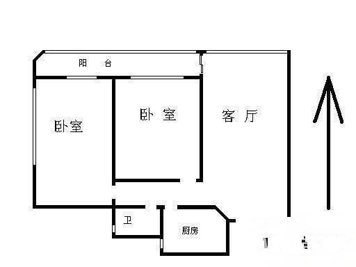 富春大厦2室1厅1卫95㎡户型图