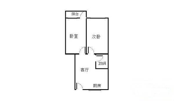 丰禾巷2室1厅1卫54㎡户型图