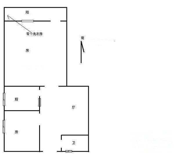 丰禾巷2室1厅1卫54㎡户型图