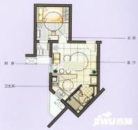 观谰临江行政官邸1室1厅1卫118.3㎡户型图