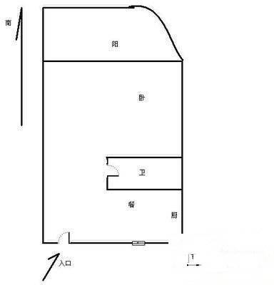 金色城品公寓1室1厅1卫94㎡户型图