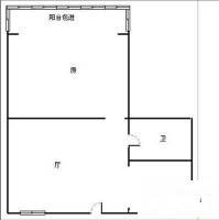 老浙大直路小区1室1厅1卫37㎡户型图