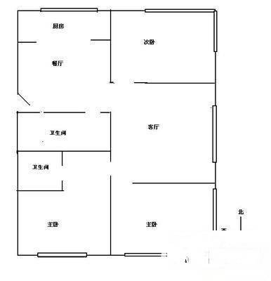 森仁里3室2厅2卫38㎡户型图