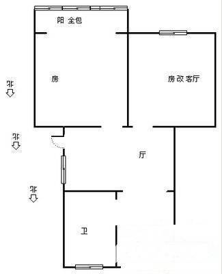 孝子坊2室1厅1卫52㎡户型图