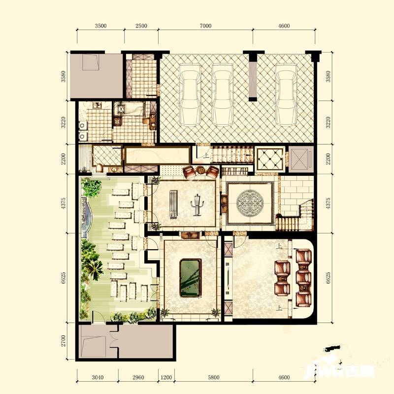 溪上玫瑰园别墅9室2厅2卫726㎡户型图