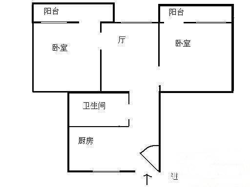 元华公寓2室1厅1卫153㎡户型图