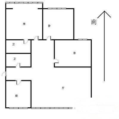 元华公寓3室2厅2卫163㎡户型图