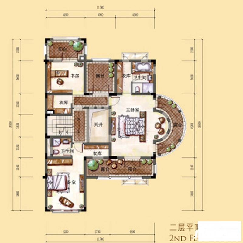 东海闲湖城别墅4室3厅5卫400㎡户型图