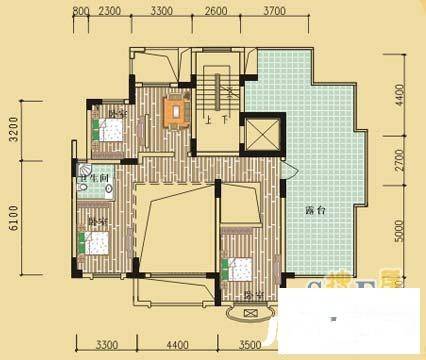 绿野春天别墅6室2厅3卫266.1㎡户型图