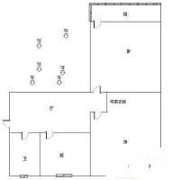 运河人家2室1厅1卫54㎡户型图