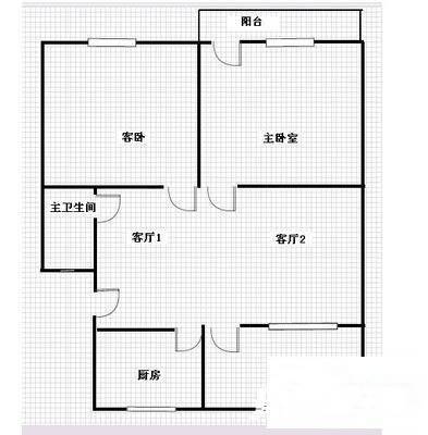 运河人家3室2厅1卫133㎡户型图