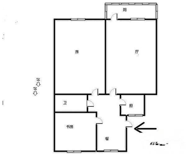 河缸桥3室1厅1卫73㎡户型图