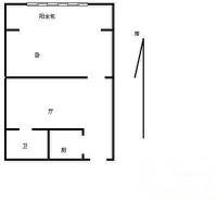 米市巷小区1室1厅1卫34㎡户型图