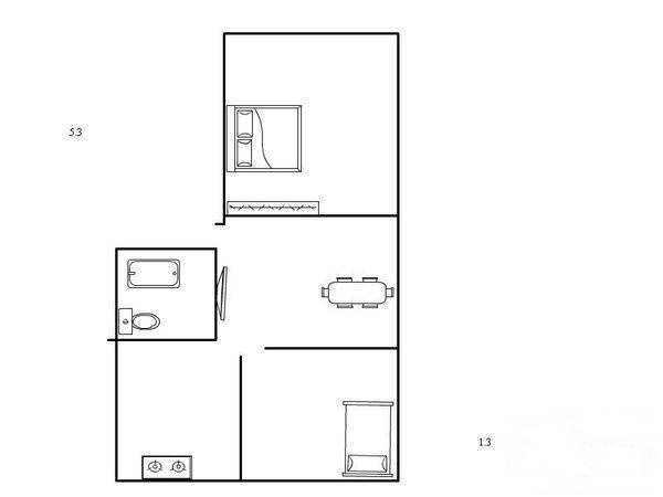 米市巷小区2室2厅1卫77㎡户型图