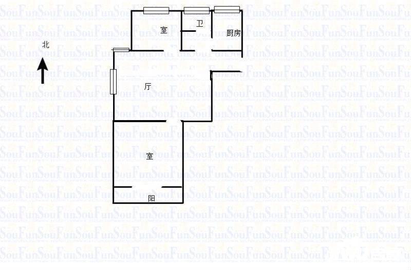 大浒东苑2室2厅1卫75㎡户型图