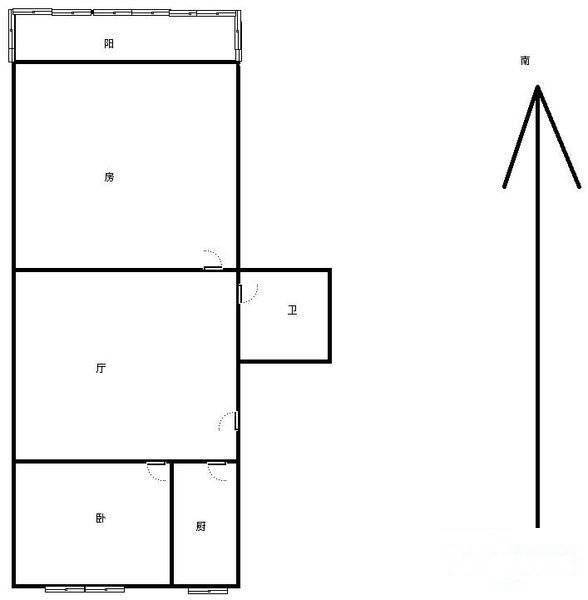 董家弄1室1厅1卫36㎡户型图