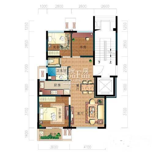 西溪蝶园3室2厅2卫176㎡户型图