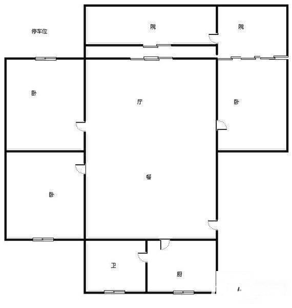 吉庆院3室1厅1卫73㎡户型图