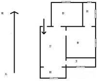 求是新村2室1厅1卫45㎡户型图