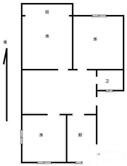 求是新村3室1厅1卫71㎡户型图