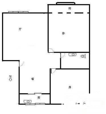 信鸿花园2室1厅1卫80㎡户型图