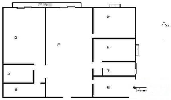 文欣苑3室1厅1卫113㎡户型图